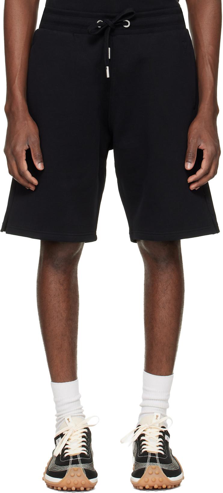 Black Cotton Ami de Coeur Shorts by AMI