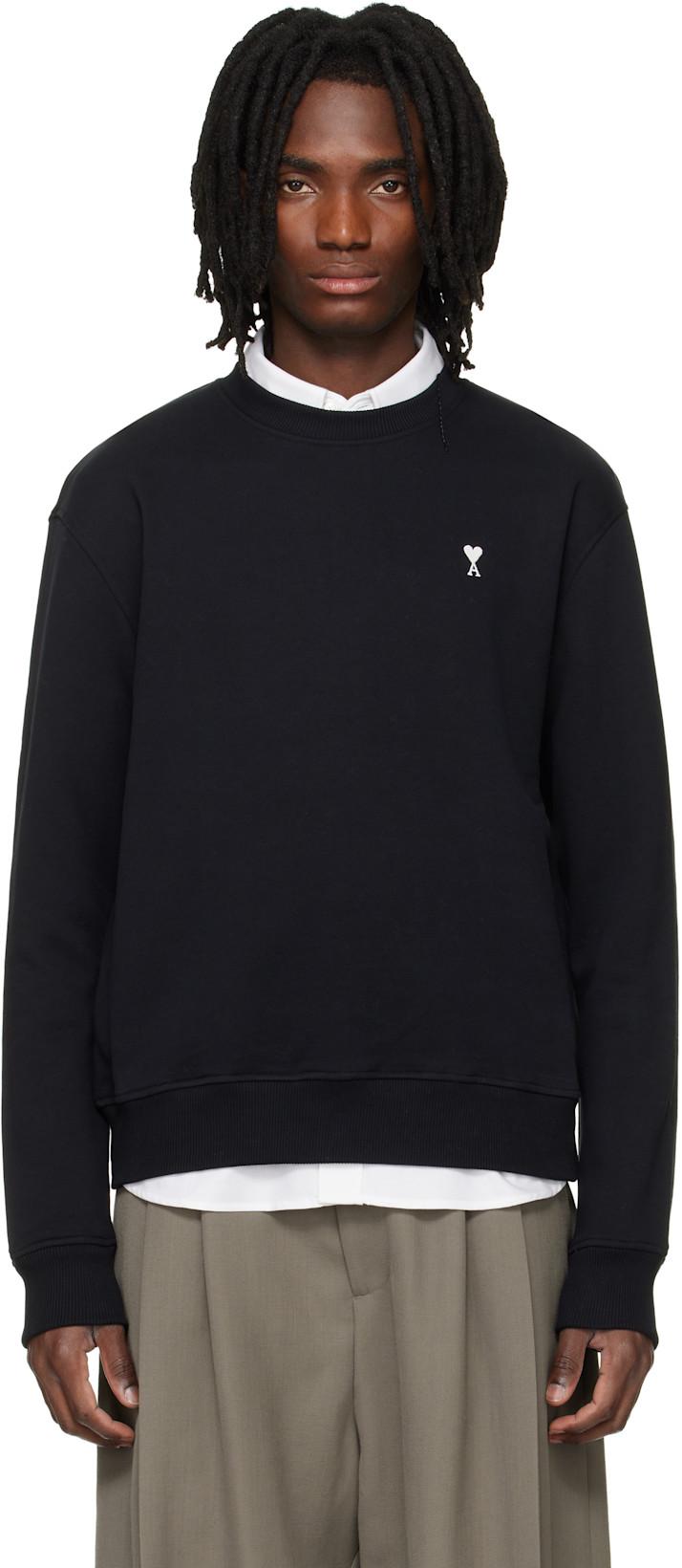 Black Cotton Ami de Coeur Sweatshirt by AMI