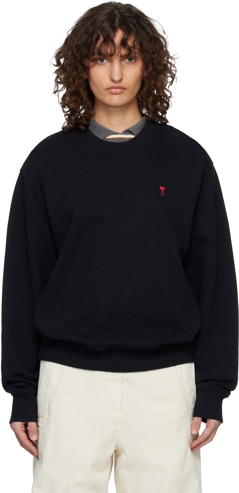 Black Cotton Ami de Coeur Sweatshirt by AMI