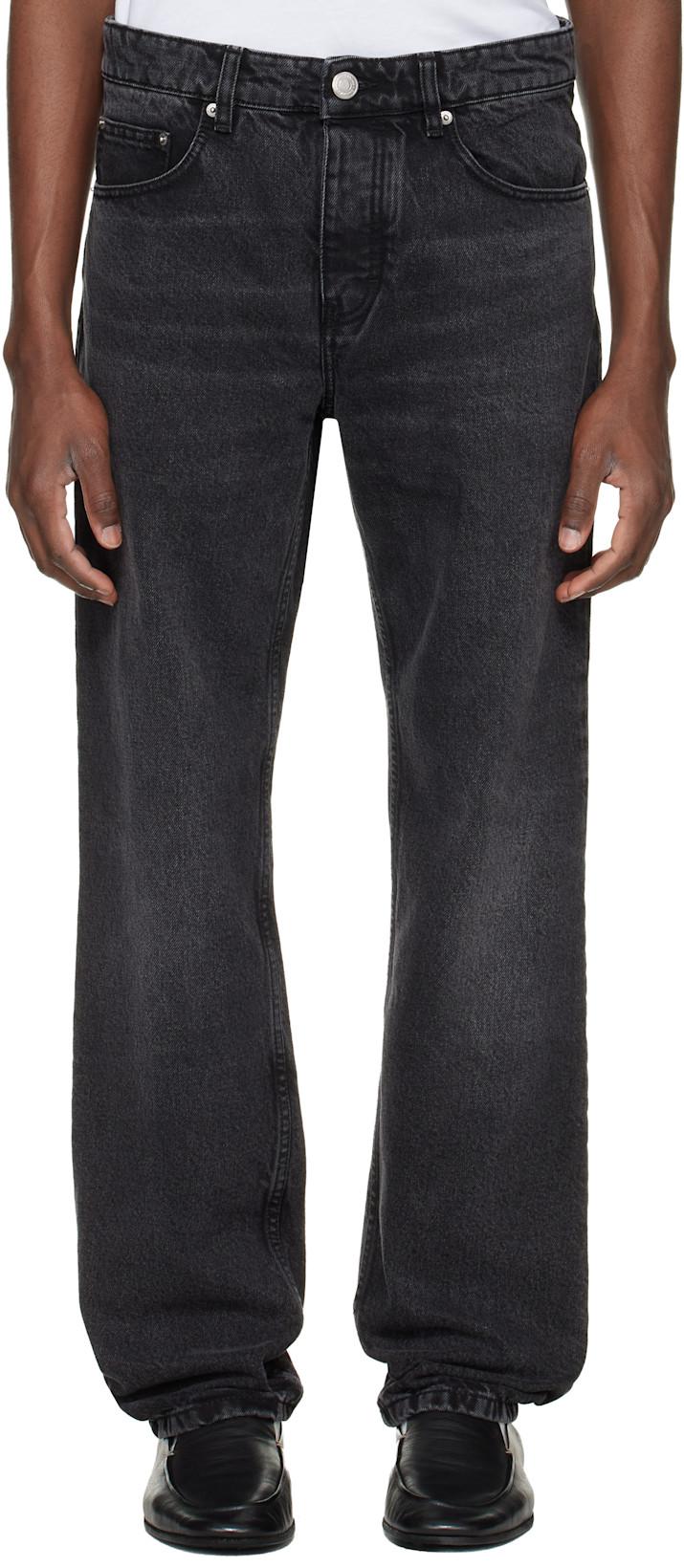 Black Cotton Classic Fit Jeans by AMI