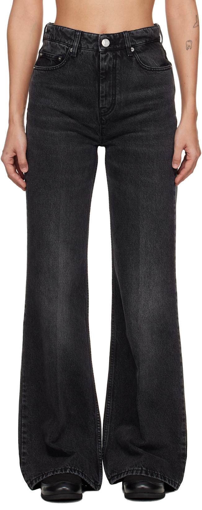 Black Cotton Flare-Fit Jeans by AMI