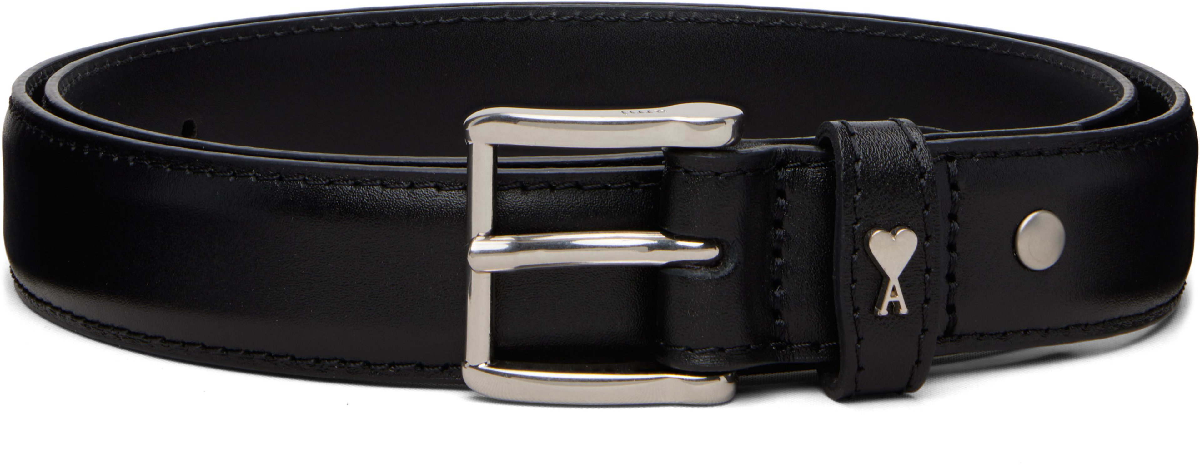 Black Cowhide Leather Paris Paris Belt by AMI