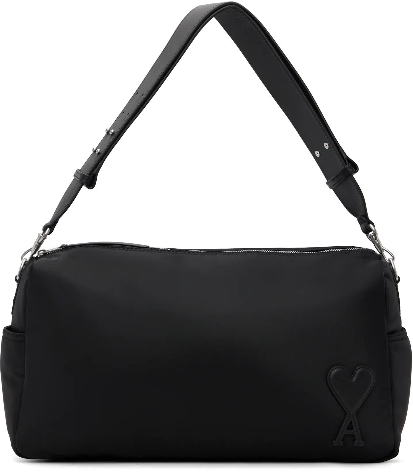 Black Nylon Marcel Large Duffle Bag by AMI