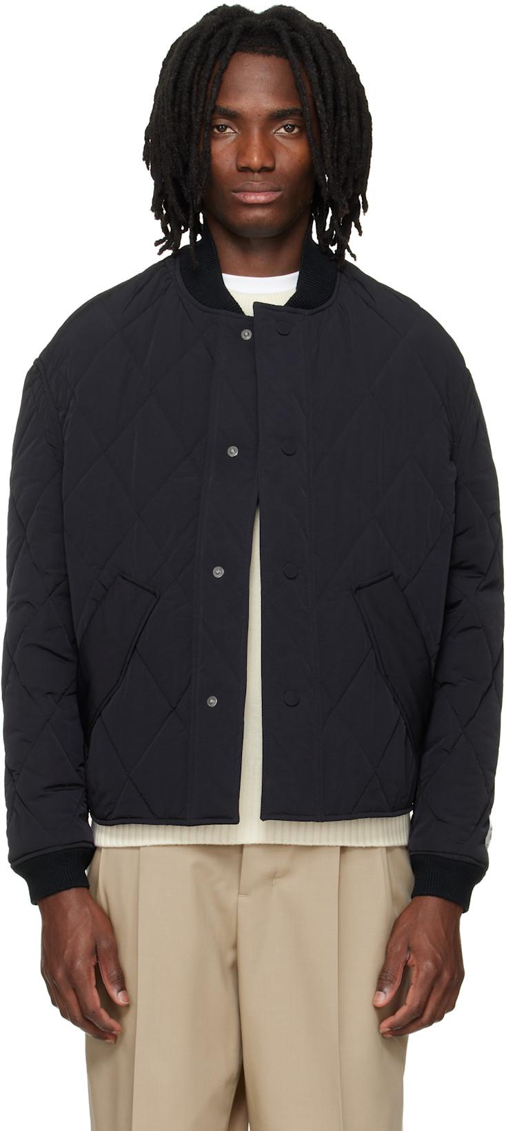 Black Nylon Padded Bomber Jacket by AMI