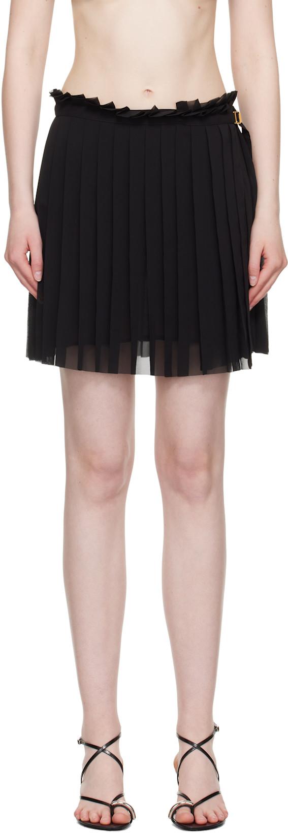 Black Pleated Miniskirt by AMI