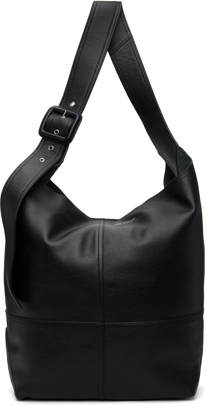 Black Taurillon Leather Etienne Crossbody Bag by AMI