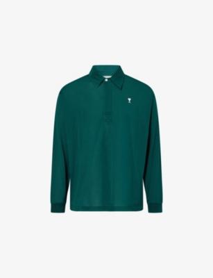 Embroidered Ami de Coeur Cotton-Jersey Polo Shirt by AMI