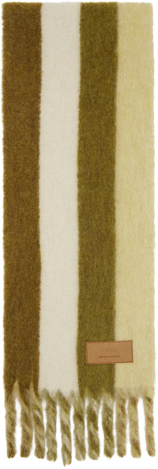 Green Striped Alpaca Scarf by AMI