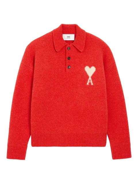 Holiday Capsule intarsia polo sweater by AMI