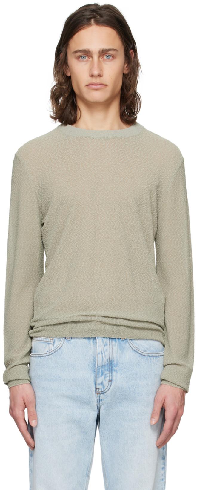 Khaki Semi-Sheer Sweater by AMI