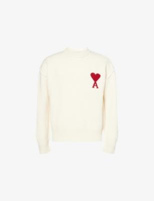 Logo-Knit Crewneck Wool Jumper by AMI