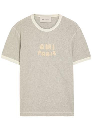 Logo-appliquéd cotton T-shirt by AMI