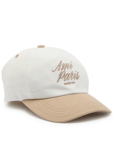 Logo-embroidered contrasting cotton cap by AMI