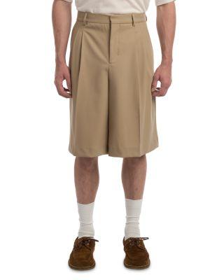 Low Waist Wide 9" Bermuda Shorts With Two Pleats by AMI