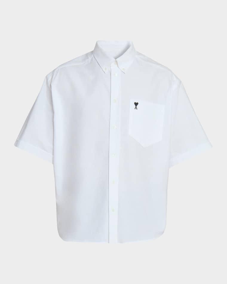 Men's Ami de Coeur Cotton Short-Sleeve Shirt by AMI