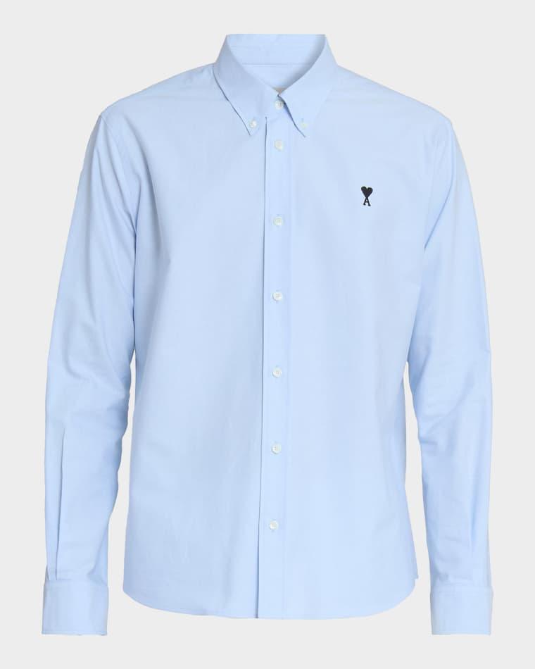 Men's Embroidered Ami de Coeur Cotton Sport Shirt by AMI