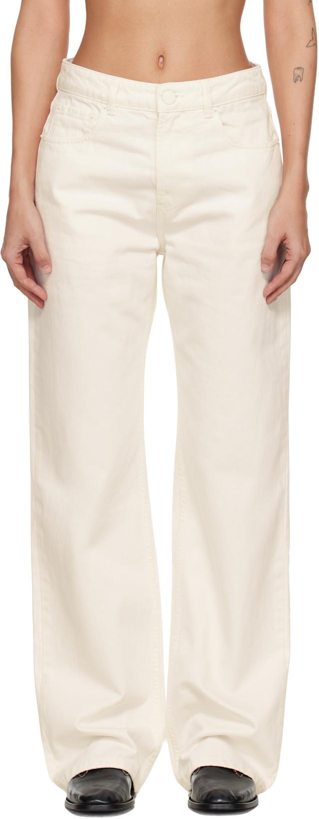 Off-White Cotton Large Fit Jeans by AMI