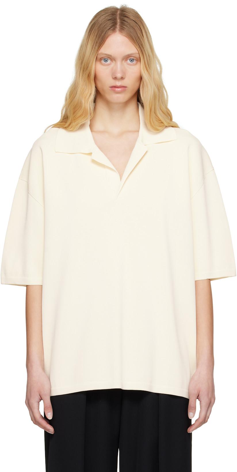 Off-White Short Sleeve Polo by AMI