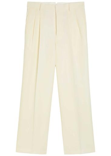 Pleated wide-leg wool trousers by AMI