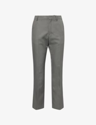 Pressed-Crease Straight-Leg Wool Trousers by AMI