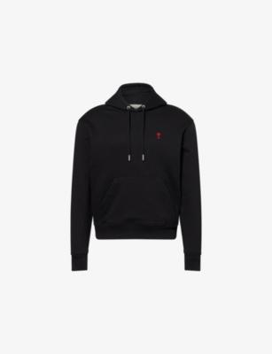 Regular-Fit Embroidered-Logo Cotton Hoody by AMI