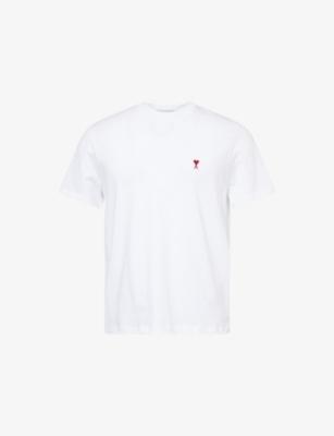 Regular-Fit Embroidered-Logo Cotton-Jersey T-shirt by AMI
