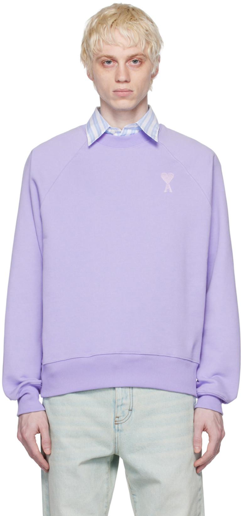SSENSE Exclusive Purple Ami de Cœur Sweatshirt by AMI