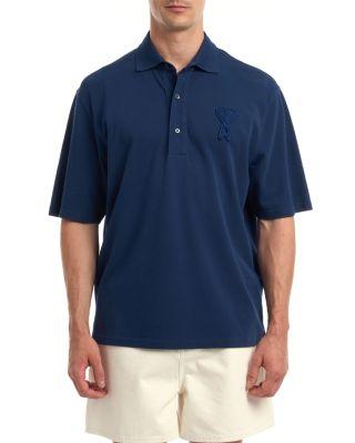 Short Sleeve Polo With AMI De Coeur Patch by AMI