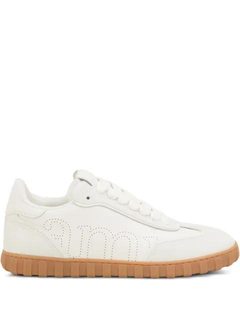 Step perforated-logo leather sneakers by AMI
