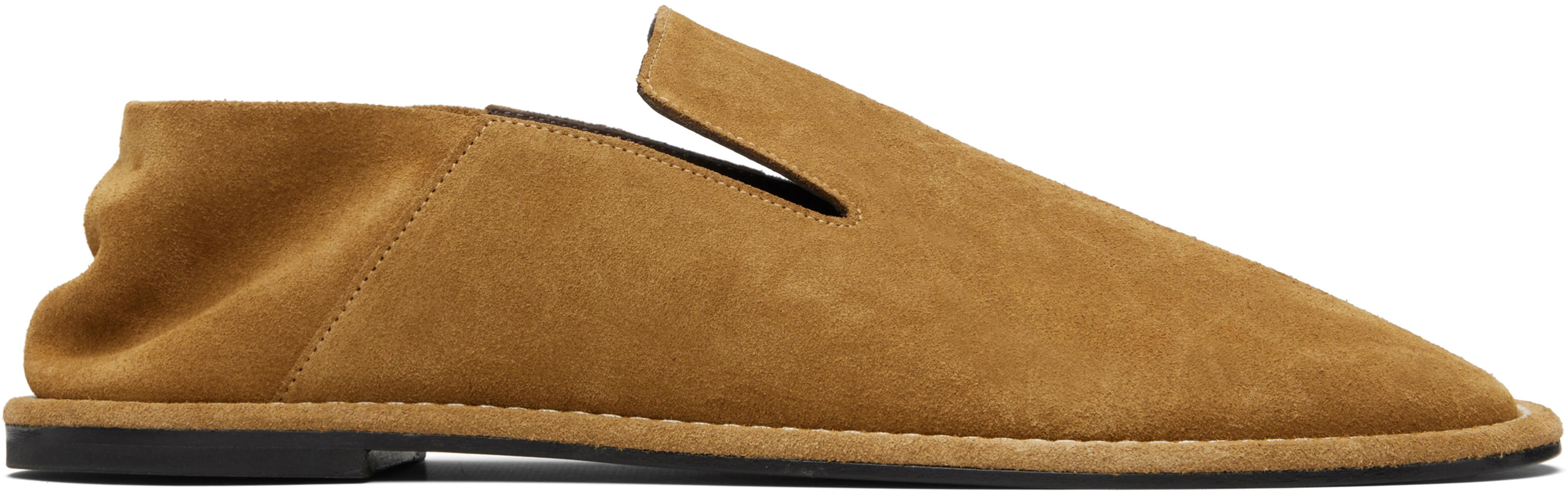 Tan Cow Leather Midi Loafers by AMI