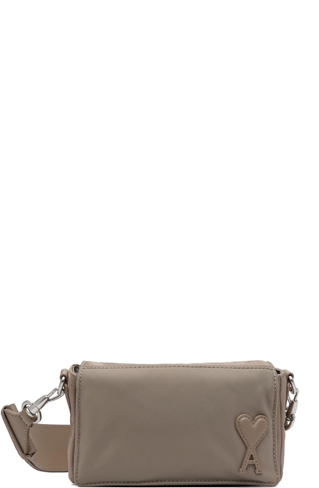 Taupe Nylon Marcel Lunch Box Bag by AMI