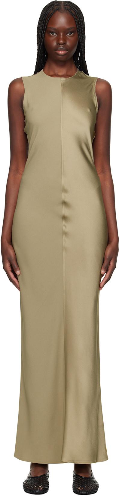 Taupe Straight Maxi Dress by AMI