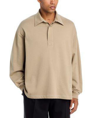Topstitched Long Sleeve Polo Shirt by AMI