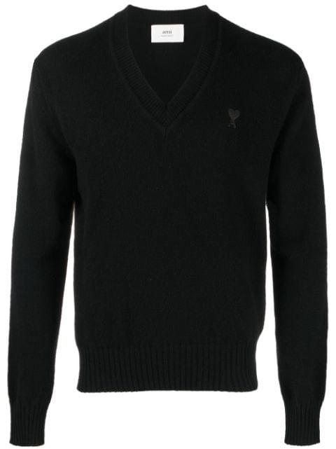 V-neck knitted jumper by AMI
