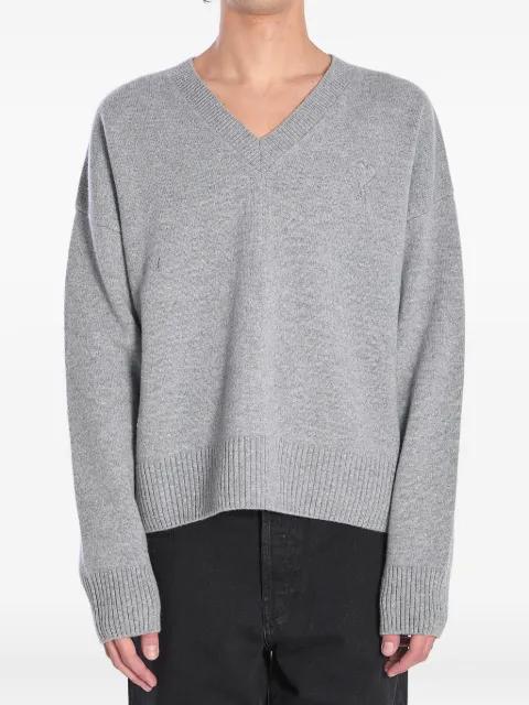 V-neck ribbed sweater by AMI