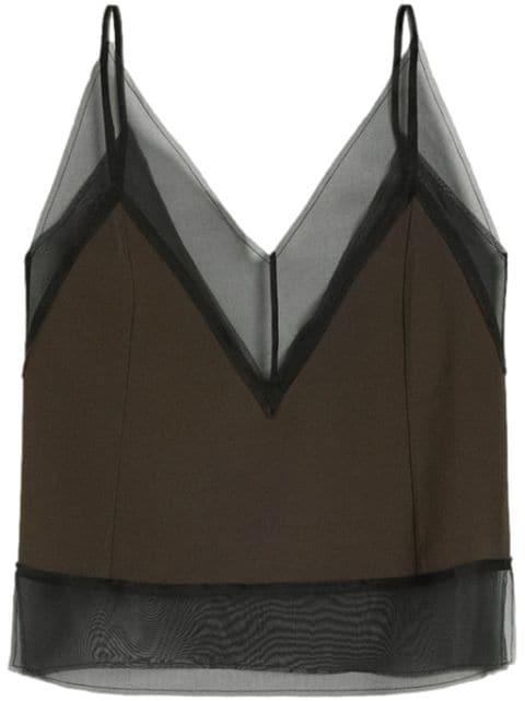 V-neck semi-sheer top by AMI