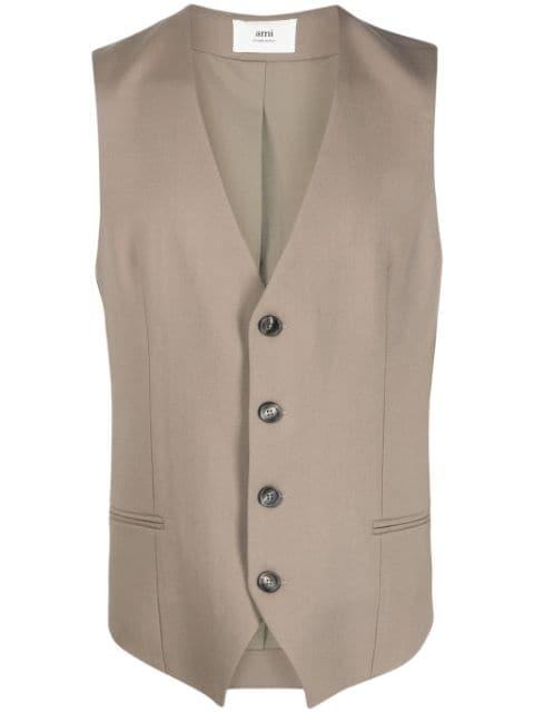 V-neck virgin wool waistcoat by AMI