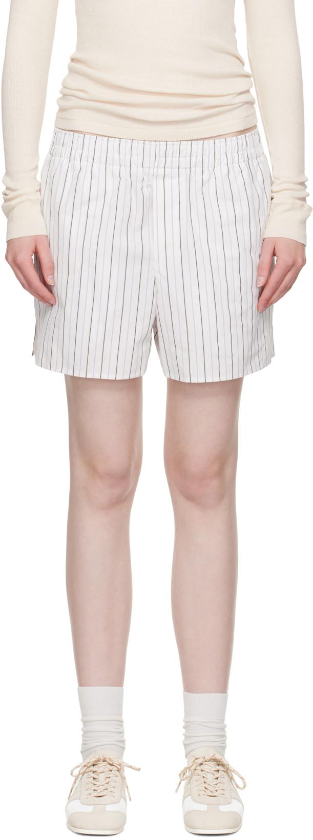 White Cotton Elasticated Shorts by AMI