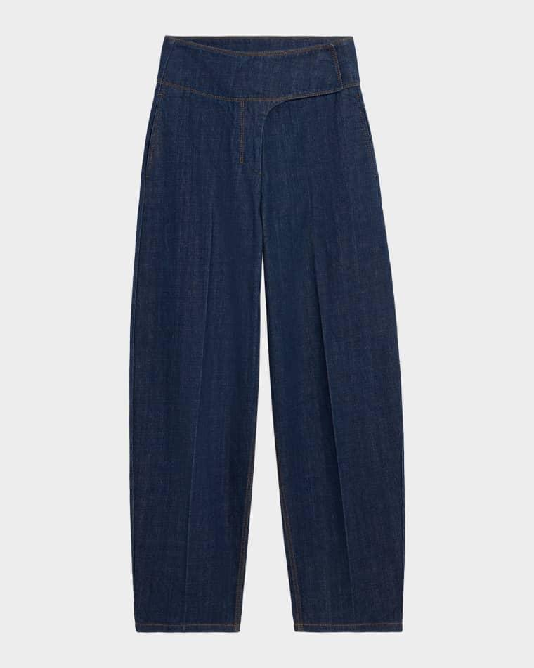 Wrapped Belted Barrel-Leg Jeans by AMI
