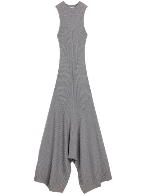 asymmetric ribbed-knit wool dress by AMI