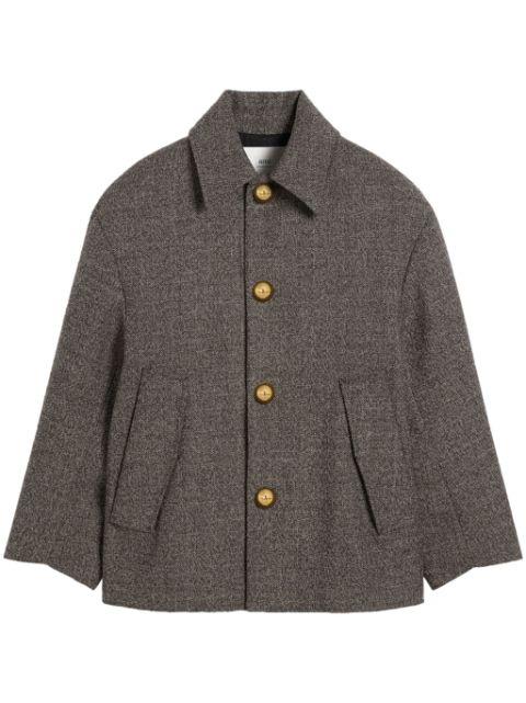 belt-detailed coat by AMI