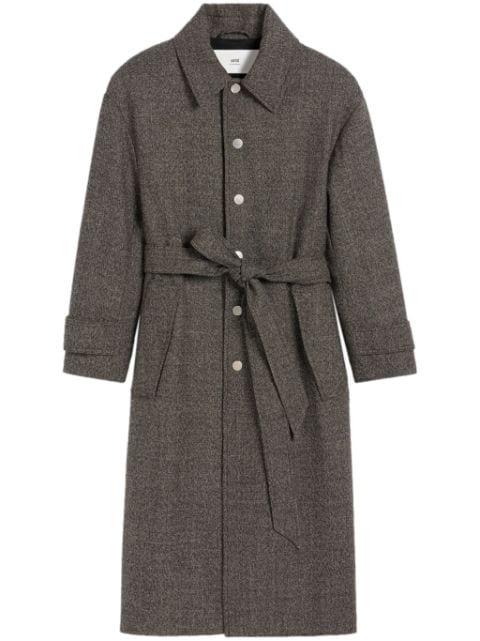 belted single-breasted coat by AMI