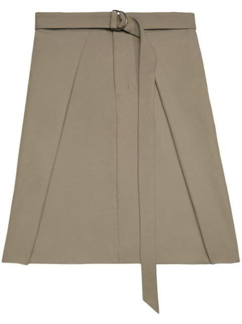 belted wool midi skirt by AMI