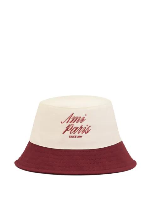 bicolor embroidery bucket hat by AMI