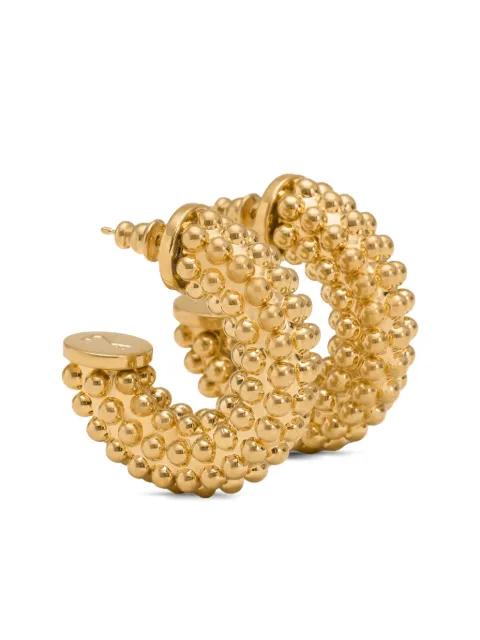 brass pearl earrings by AMI