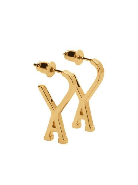 brass small Ami de Coeur hoops by AMI