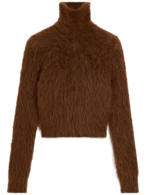 brushed-effect roll neck jumper by AMI