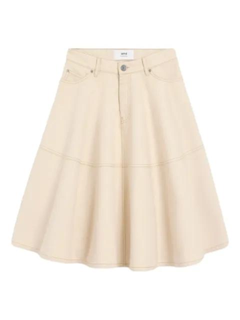 button-fastening cotton midi skirt by AMI