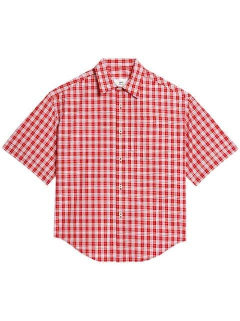 checked short-sleeve shirt by AMI
