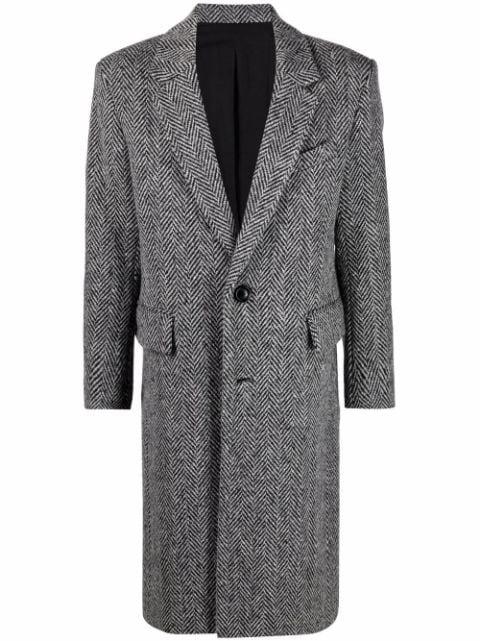 chevron-pattern single-breasted coat by AMI